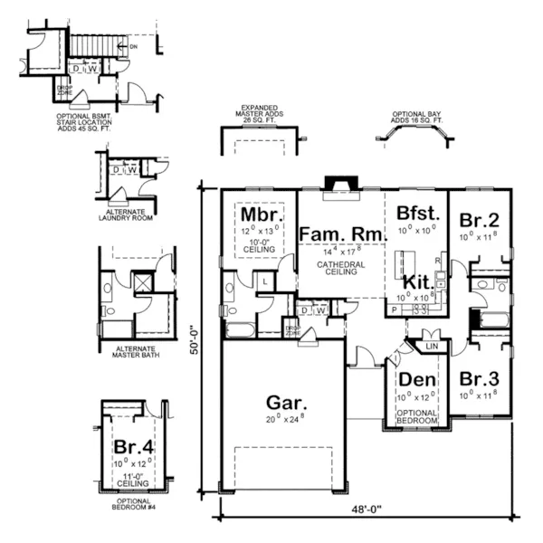 European House Plan First Floor - Dillan Ranch Home 026D-1905 - Shop House Plans and More