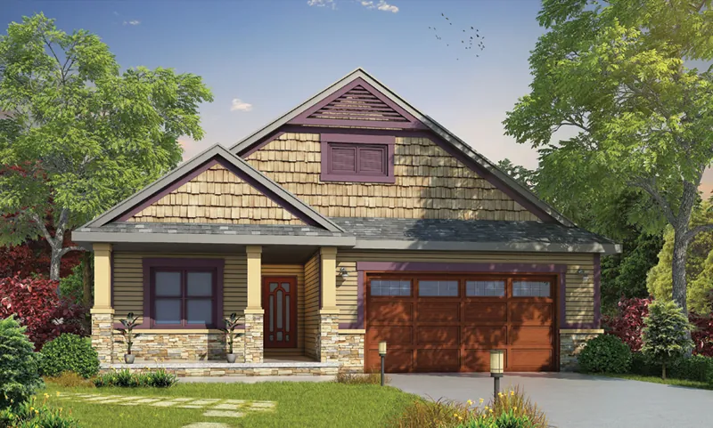 Rustic House Plan Front of Home - Denis Shingle Craftsman Home 026D-1907 - Search House Plans and More