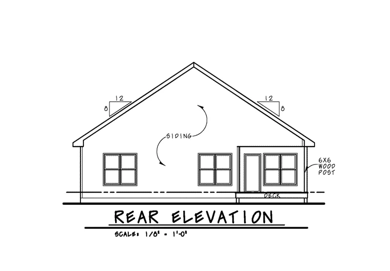 Rustic House Plan Rear Elevation - Denis Shingle Craftsman Home 026D-1907 - Search House Plans and More