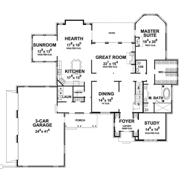 Luxury House Plan First Floor - Kilmer Manor Luxury Home 026D-1911 - Shop House Plans and More