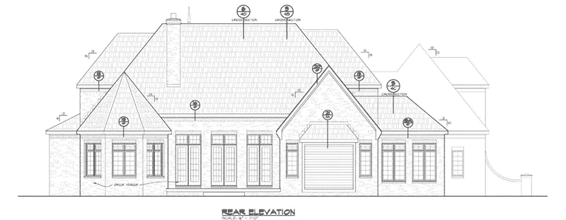 European House Plan Rear Elevation - 026D-1911 - Shop House Plans and More