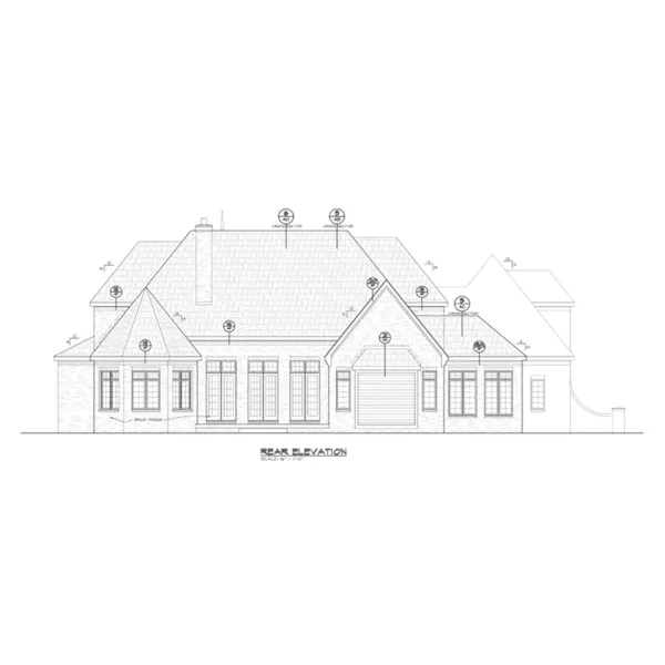 Luxury House Plan Rear Elevation - Kilmer Manor Luxury Home 026D-1911 - Shop House Plans and More