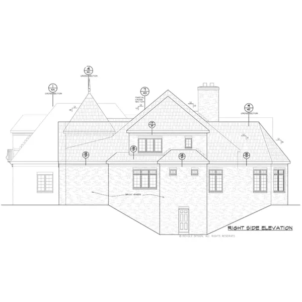 Luxury House Plan Right Elevation - Kilmer Manor Luxury Home 026D-1911 - Shop House Plans and More