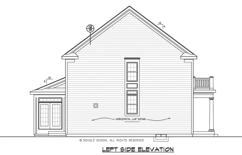 Farmhouse Plan Left Elevation - 026D-1912 - Shop House Plans and More