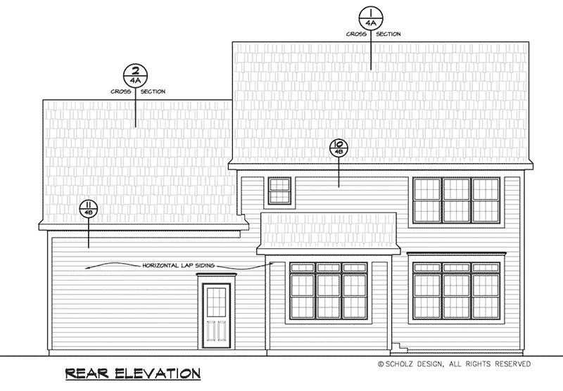 Cape Cod & New England House Plan Rear Elevation - 026D-1912 - Shop House Plans and More