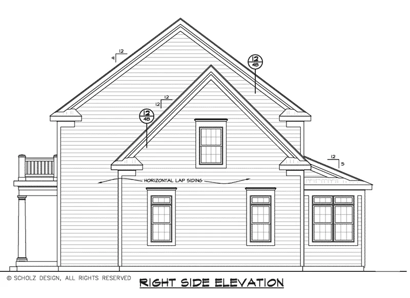 Cape Cod & New England House Plan Right Elevation - 026D-1912 - Shop House Plans and More