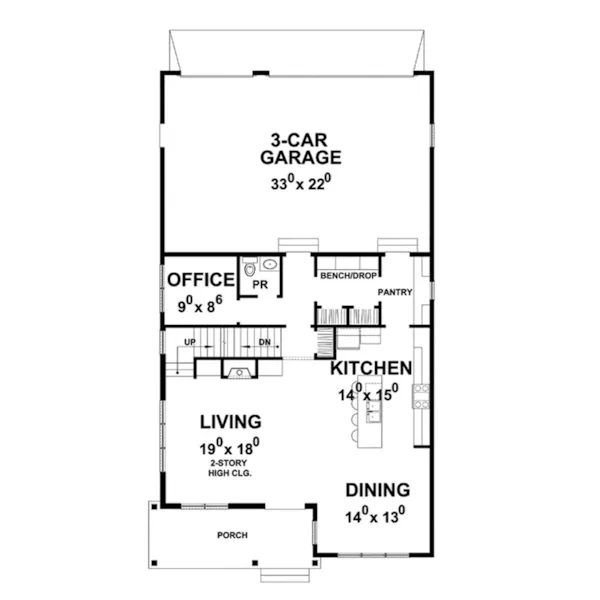 Mountain House Plan First Floor - Catori Modern Two-Story Home 026D-1913 - Search House Plans and More