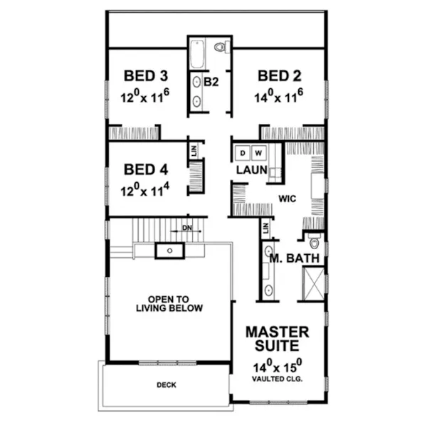 Mountain House Plan Second Floor - Catori Modern Two-Story Home 026D-1913 - Search House Plans and More