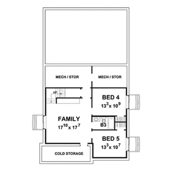 Mountain House Plan Lower Level Floor - Catori Modern Two-Story Home 026D-1913 - Search House Plans and More