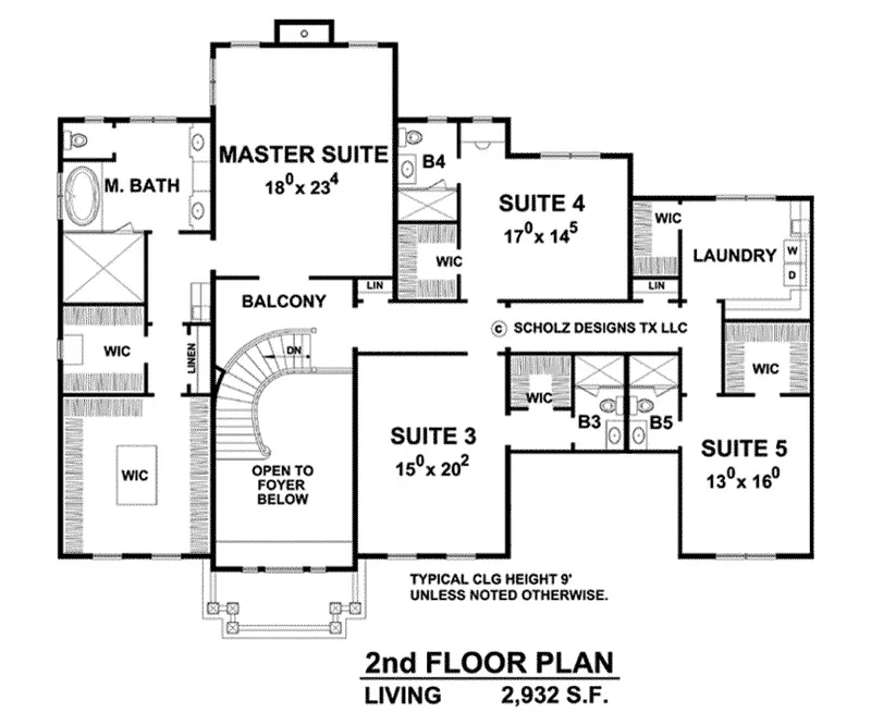 Luxury House Plan Second Floor - 026D-1916 - Shop House Plans and More
