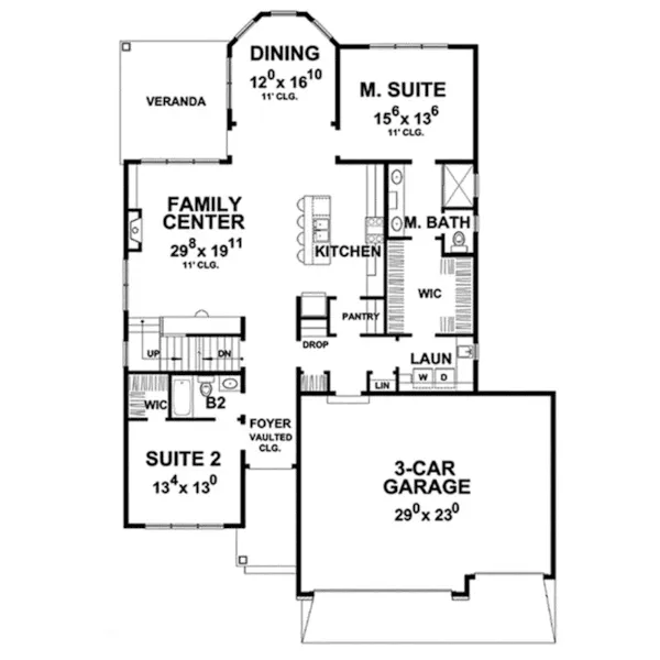 Arts & Crafts House Plan First Floor - Pacland Traditional Home 026D-1917 - Shop House Plans and More