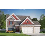 Arts & Crafts House Plan Front of Home - Pacland Traditional Home 026D-1917 - Shop House Plans and More