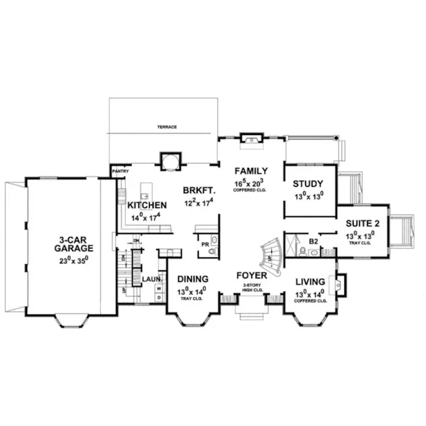 Traditional House Plan First Floor - Robbin Manor Luxury Home 026D-1918 - Shop House Plans and More