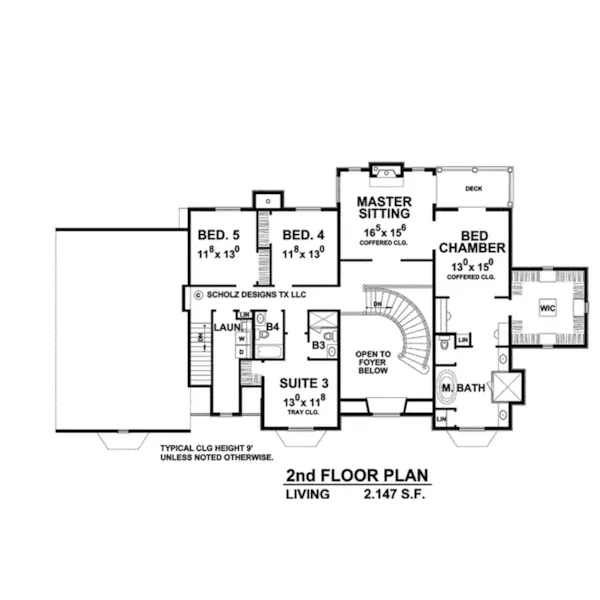 Traditional House Plan Second Floor - Robbin Manor Luxury Home 026D-1918 - Shop House Plans and More