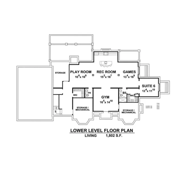 Traditional House Plan Lower Level Floor - Robbin Manor Luxury Home 026D-1918 - Shop House Plans and More