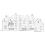 Traditional House Plan Rear Elevation - Robbin Manor Luxury Home 026D-1918 - Shop House Plans and More