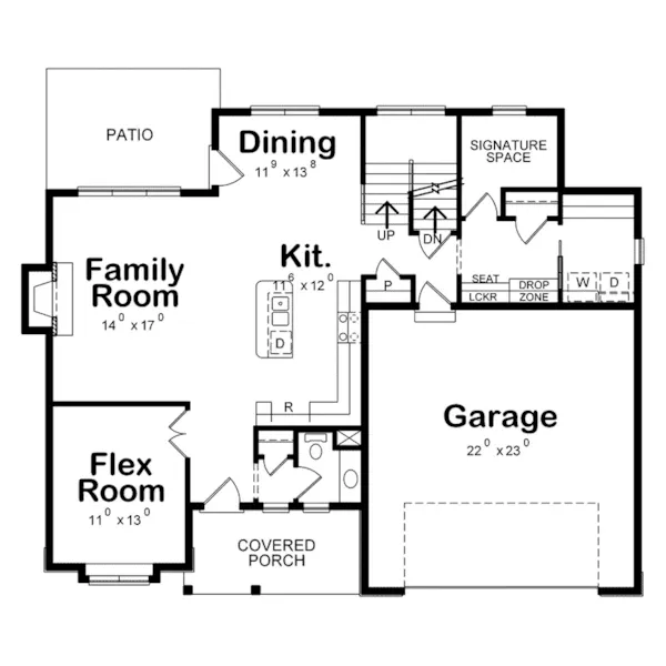 Ranch House Plan First Floor - Cassidy Downs Craftsman Home 026D-1919 - Search House Plans and More