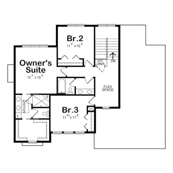 Ranch House Plan Second Floor - Cassidy Downs Craftsman Home 026D-1919 - Search House Plans and More