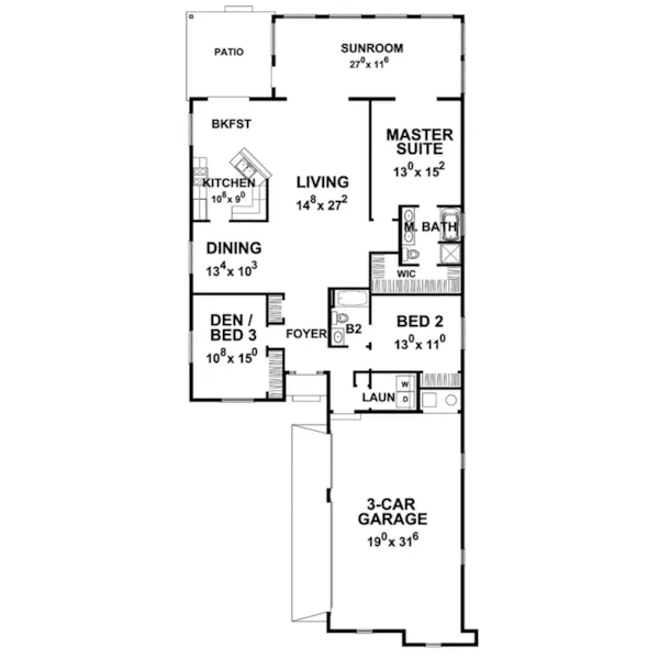 European House Plan First Floor - Waltz Mill Ranch Home 026D-1922 - Shop House Plans and More