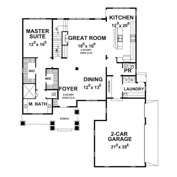 Country House Plan First Floor - Geyer Glen Craftsman Home 026D-1923 - Search House Plans and More