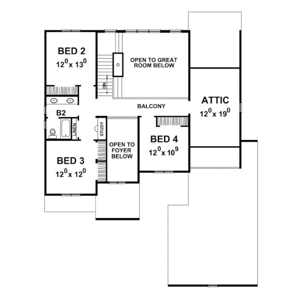 Country House Plan Second Floor - Geyer Glen Craftsman Home 026D-1923 - Search House Plans and More