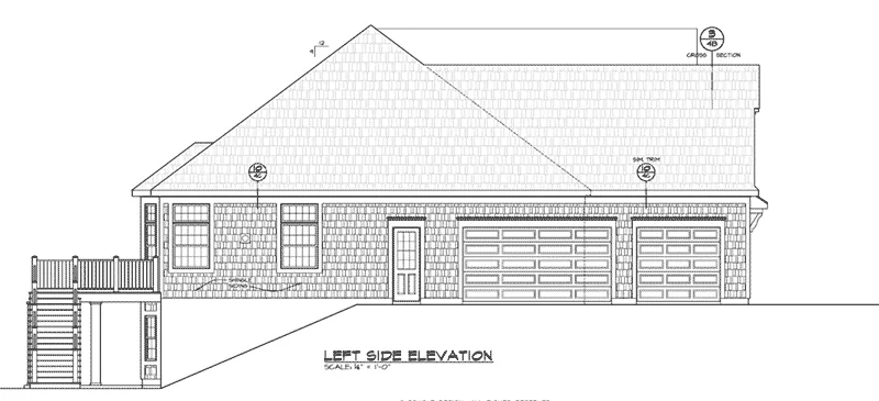 Ranch House Plan Left Elevation - Gulliver Ranch Home 026D-1924 - Search House Plans and More