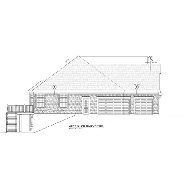 Craftsman House Plan Left Elevation - Gulliver Ranch Home 026D-1924 - Search House Plans and More