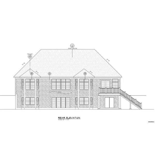 Craftsman House Plan Rear Elevation - Gulliver Ranch Home 026D-1924 - Search House Plans and More