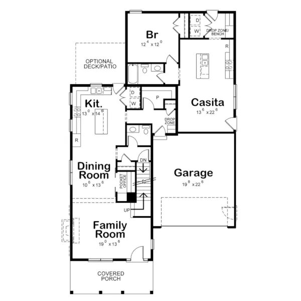 Craftsman House Plan First Floor - Sea Scape Modern Farmhouse 026D-1925 - Shop House Plans and More