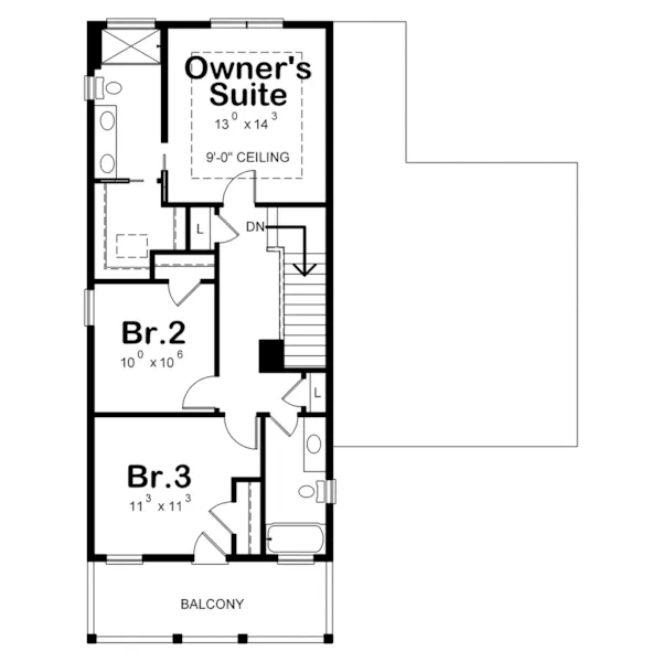 Craftsman House Plan Second Floor - Sea Scape Modern Farmhouse 026D-1925 - Shop House Plans and More