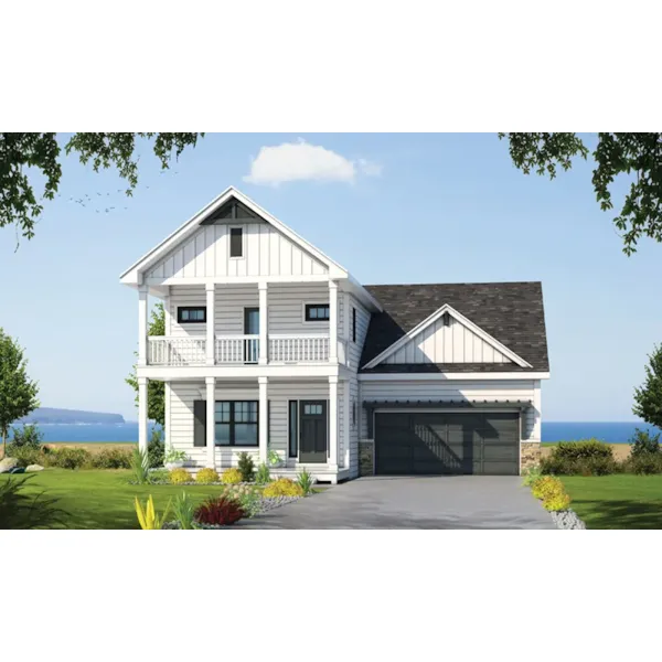 Craftsman House Plan Front of Home - Sea Scape Modern Farmhouse 026D-1925 - Shop House Plans and More