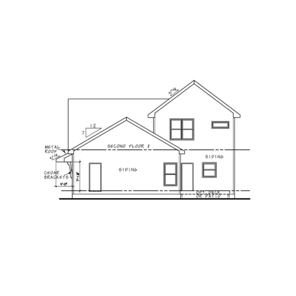 Craftsman House Plan Rear Elevation - Sea Scape Modern Farmhouse 026D-1925 - Shop House Plans and More