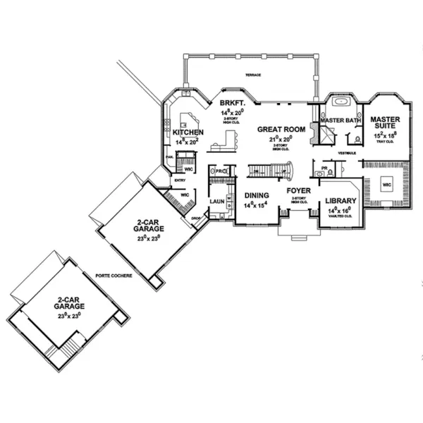 European House Plan First Floor - Huntsinger Luxury Home 026D-1927 - Shop House Plans and More