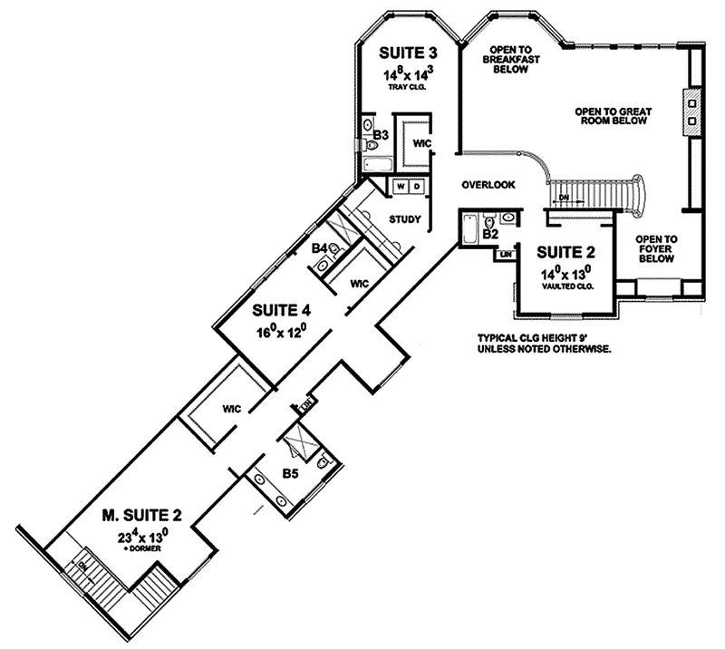 Traditional House Plan Second Floor - 026D-1927 - Shop House Plans and More