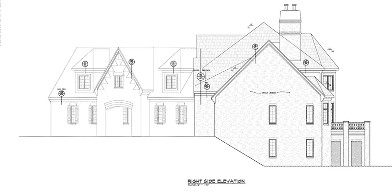 Country French House Plan Right Elevation - 026D-1927 - Shop House Plans and More