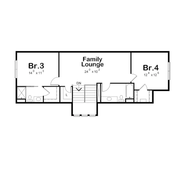 Craftsman House Plan Second Floor - Louanna Ranch Home 026D-1930 - Shop House Plans and More