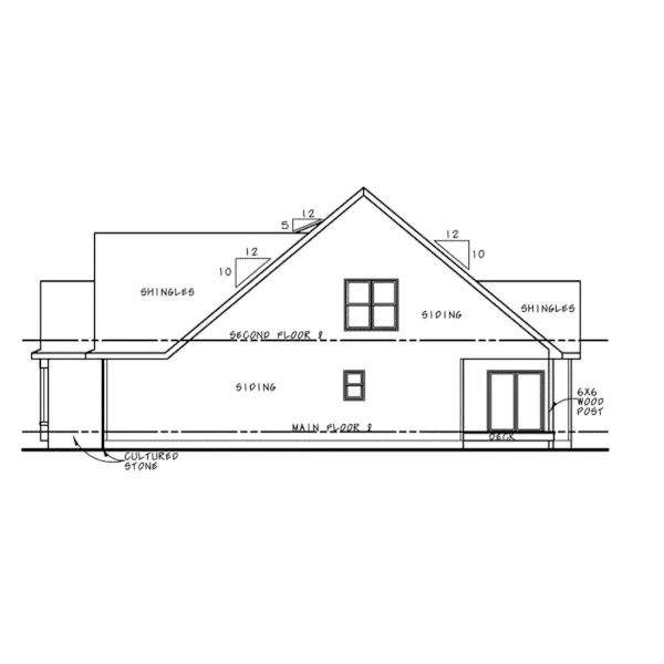 Craftsman House Plan Right Elevation - Louanna Ranch Home 026D-1930 - Shop House Plans and More