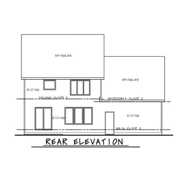 Bungalow House Plan Rear Elevation - Norwich Traditional Home 026D-1931 - Shop House Plans and More