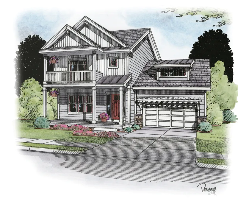Craftsman House Plan Front of Home - Burwell Road Country Home 026D-1933 - Shop House Plans and More