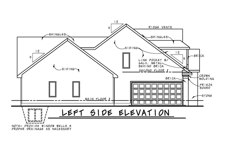 Ranch House Plan Left Elevation - Raphaela European Home 026D-1934 - Shop House Plans and More