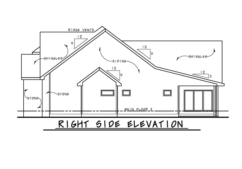 Ranch House Plan Right Elevation - Raphaela European Home 026D-1934 - Shop House Plans and More