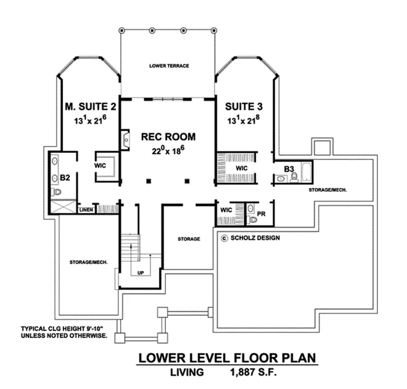 Ranch House Plan Lower Level Floor - Autumn Gate Ranch Home 026D-1935 - Search House Plans and More