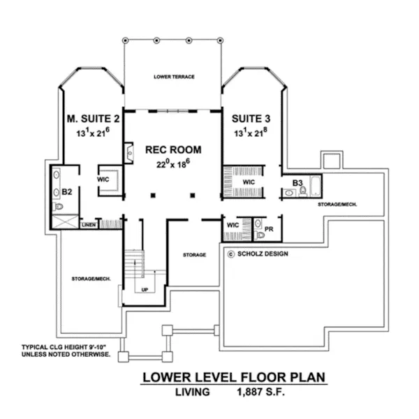 Craftsman House Plan Lower Level Floor - Autumn Gate Ranch Home 026D-1935 - Search House Plans and More