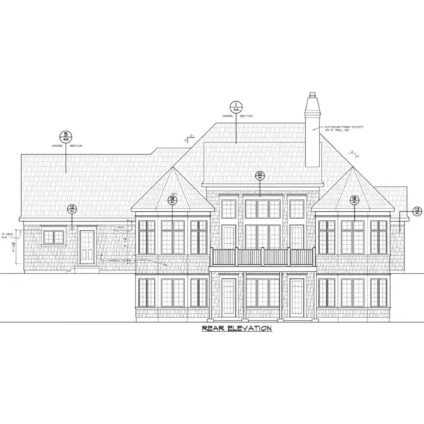 Craftsman House Plan Rear Elevation - Autumn Gate Ranch Home 026D-1935 - Search House Plans and More