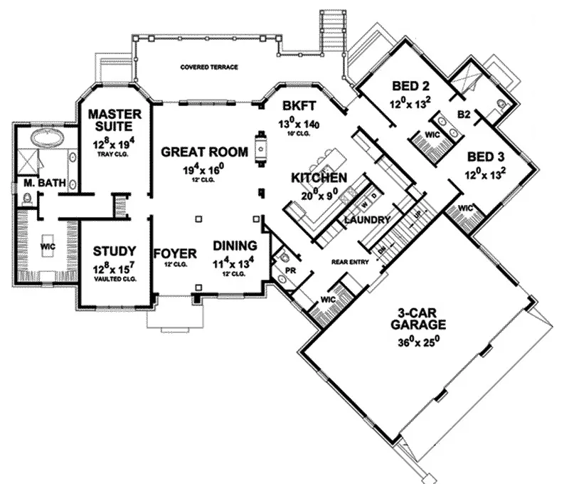 Luxury House Plan First Floor - 026D-1936 - Shop House Plans and More