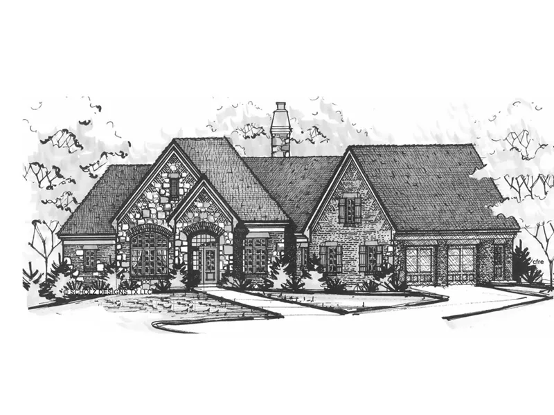 Country French House Plan Front Image of House - 026D-1936 - Shop House Plans and More