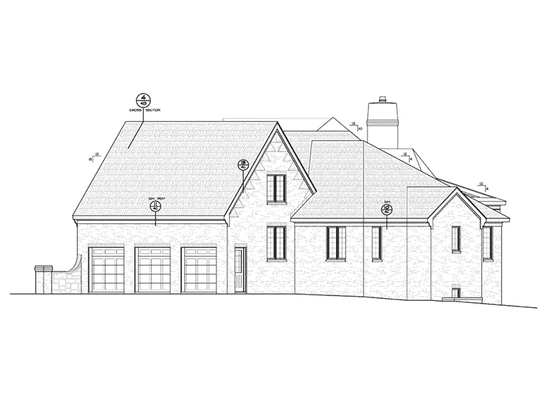 Luxury House Plan Right Elevation - 026D-1936 - Shop House Plans and More