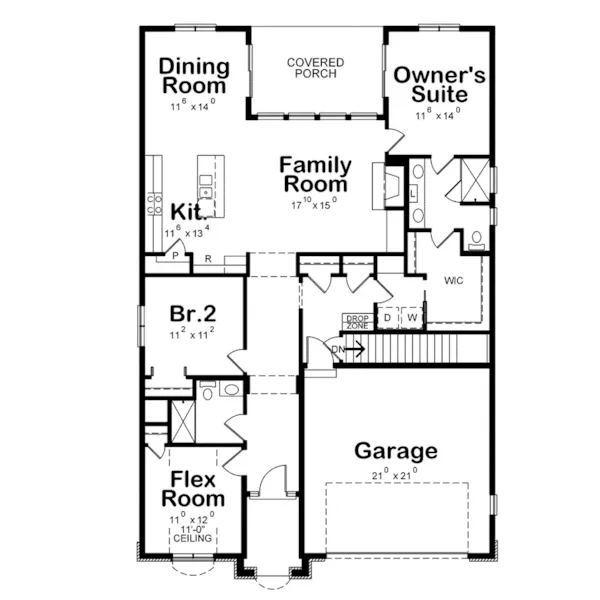 European House Plan First Floor - Carsyn Traditional Ranch Home 026D-1937 - Search House Plans and More