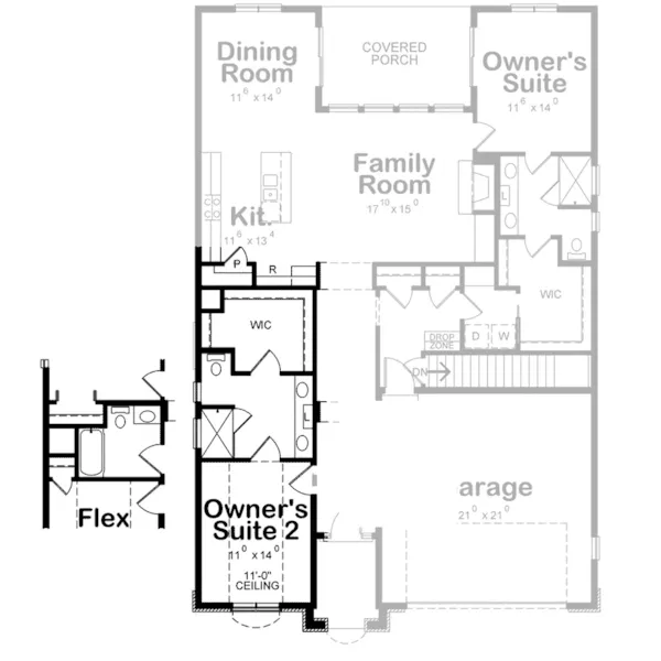 European House Plan Optional Floor Plan - Carsyn Traditional Ranch Home 026D-1937 - Search House Plans and More