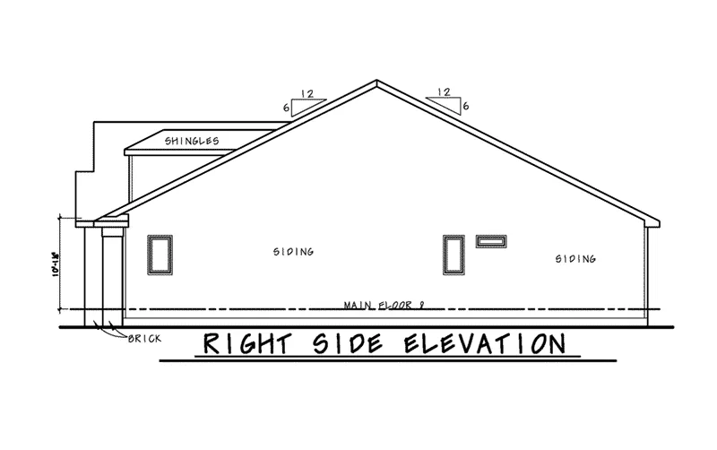 Ranch House Plan Right Elevation - Carsyn Traditional Ranch Home 026D-1937 - Search House Plans and More